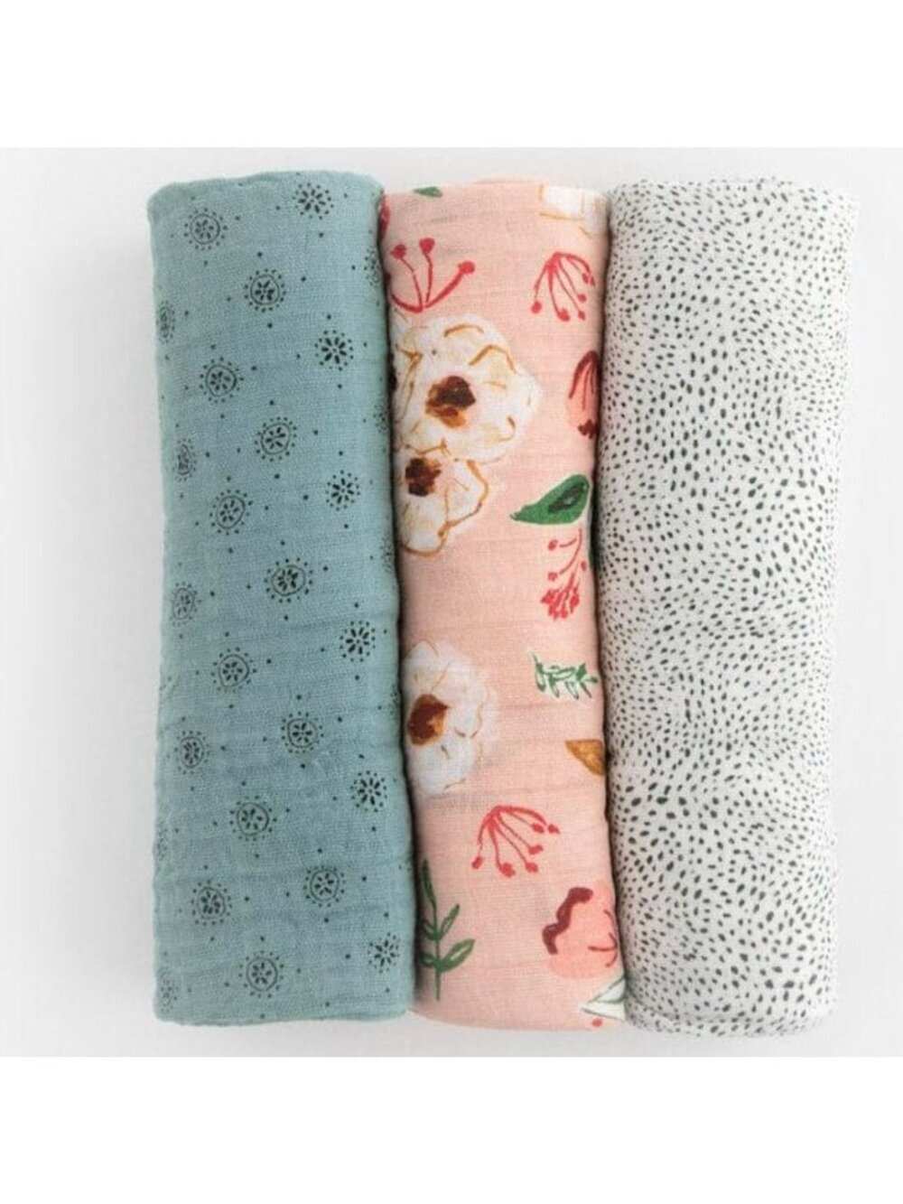 NWT Little Unicorn Cotton Muslin Swaddle 3 Pack Vintage Floral